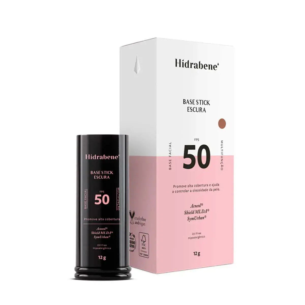 Base Facial Stick Hidrabene Escura FPS 50 com 12g