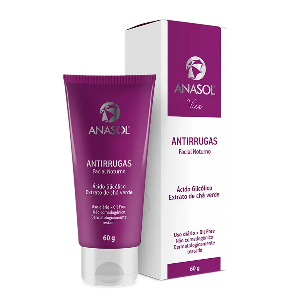 Creme Facial Noturno Anasol Viso Antirrugas 60g