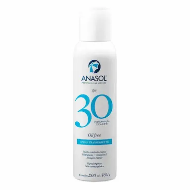Protetor Solar Corporal Anasol Spray Transparente FPS30 com 200ml