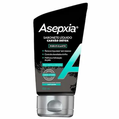 Sabonete Líquido Asepxia Carvão Detox Purificante com 150ml