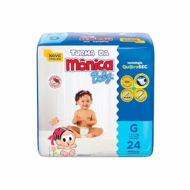 Fralda Turma da Mônica Baby G - 24 Unidades