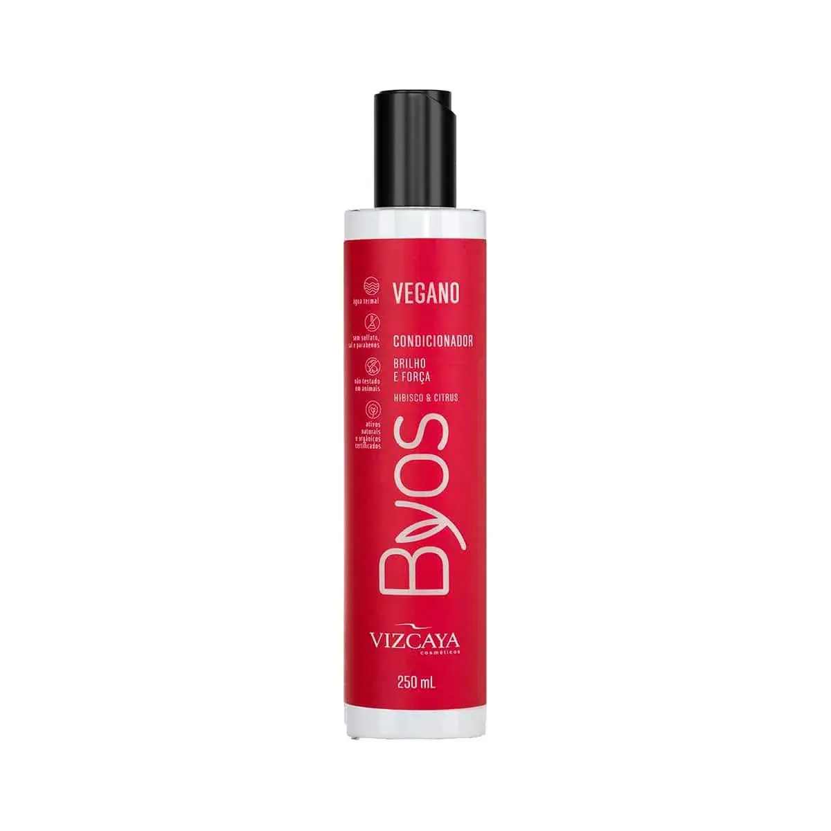 Condicionador Vegano Vizcaya Byos Brilho e Força Hibisco e Citrus com 250ml