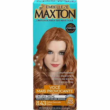 Tintura Creme Maxton 8.43 Cobre Dourado Claro com 1 Unidade