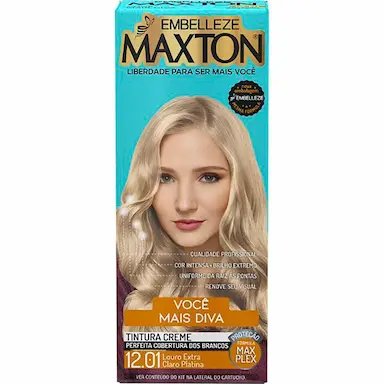 Tintura Creme Maxton 12.01 Louro Extra Claro Platina com 1 Unidade