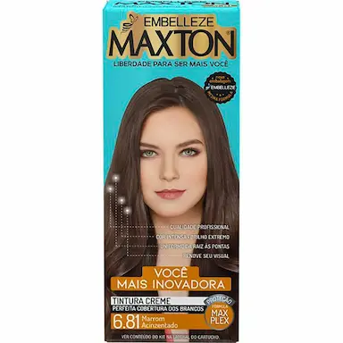 Tintura Creme Maxton 6.81 Marrom Acinzentado com 1 Unidade