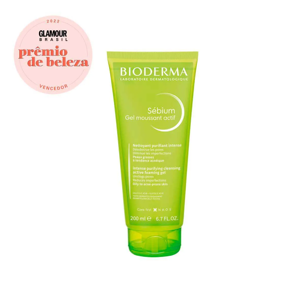 Gel de Limpeza Sébium Bioderma Gel Moussant Actif com 200ml