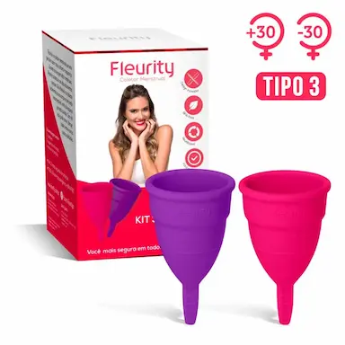 Kit Coletor Menstrual Fleurity Tipo 3 com 2 unidades