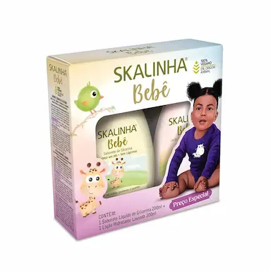Kit Skalinha Bebê Lavanda Sabonete Líquido + Loção Hidratante com 200ml cada