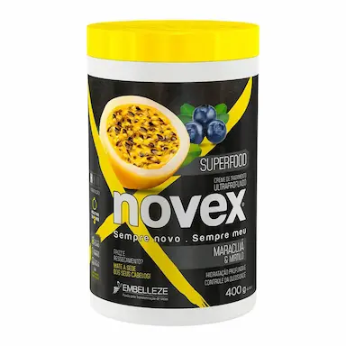Creme de Tratamento Novex Vegano Superfood Maracujá & Mirtilo com 400g