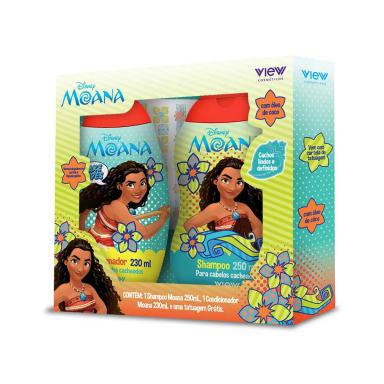 Kit View Moana Shampoo com 250ml + Condicionador com 230ml + Cartela de Tatuagem
