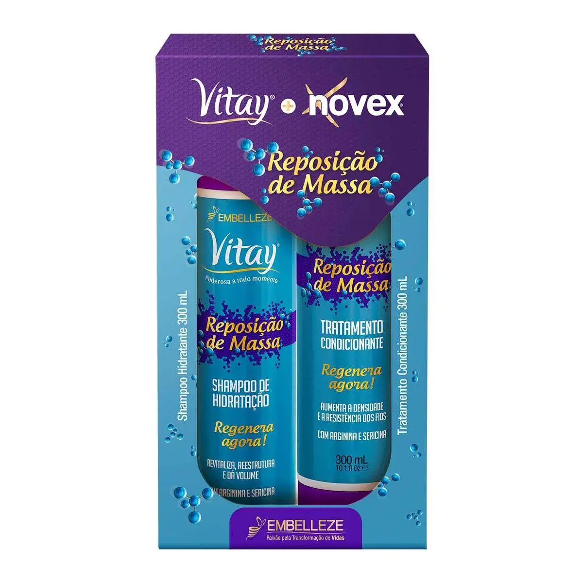 Kit Shampoo + Condicionador Vitay Novex Reposição de Massa com 300ml cada