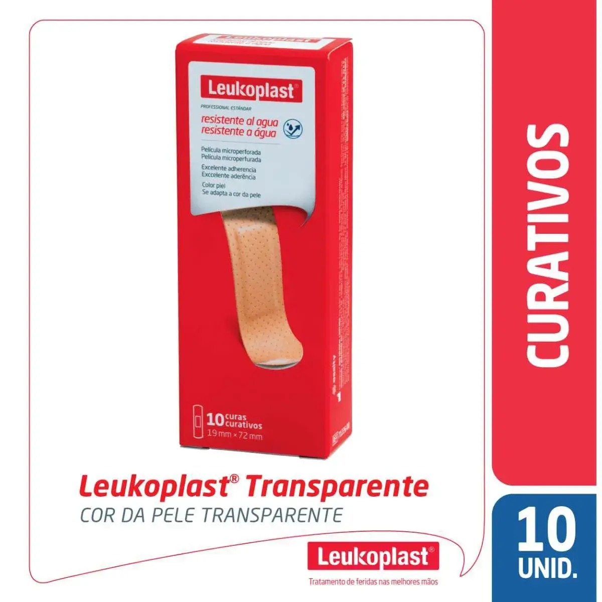 Curativo Leukoplast Resistente à Água Bege com 10 unidades