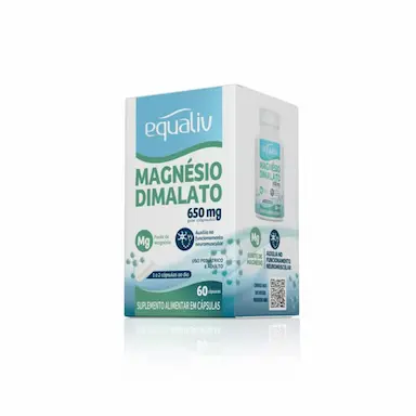 Suplemento Alimentar Magnésio Dimalato 650mg Equaliv com 60 Cápsulas