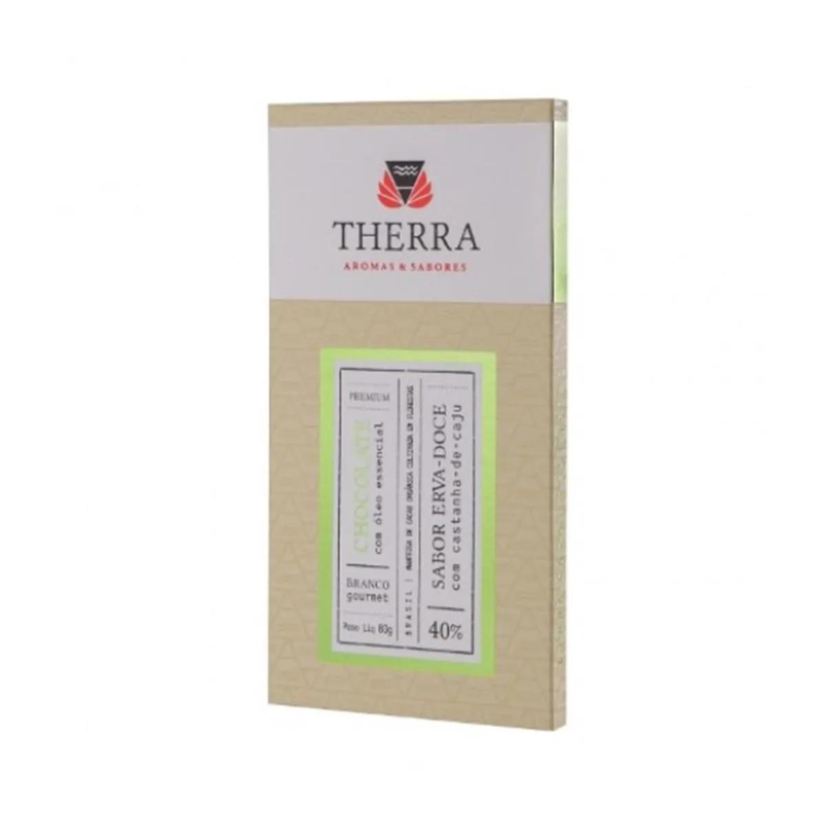 Chocolate Branco Therra Erva Doce com Castanha 40% 80g