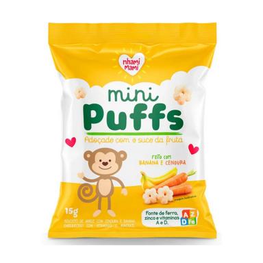 Biscoito de Arroz Mini Puffs Banana e Cenoura com 15g