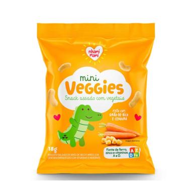 Biscoito Salgado Mini Veggies Grão de Bico e Cenoura com 18g