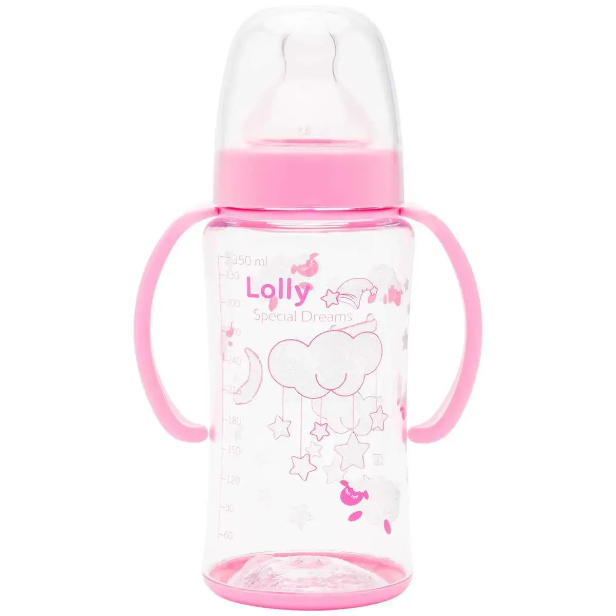 Mamadeira Lolly Big Dreams com Alça Rosa com 350ml