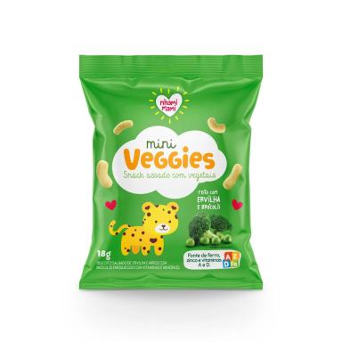 Biscoito Salgado Mini Veggies Ervilha e Brócolis com 18g