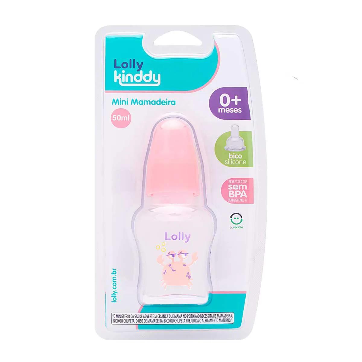 Mini Mamadeira Lolly Oceano Rosa com 50ml