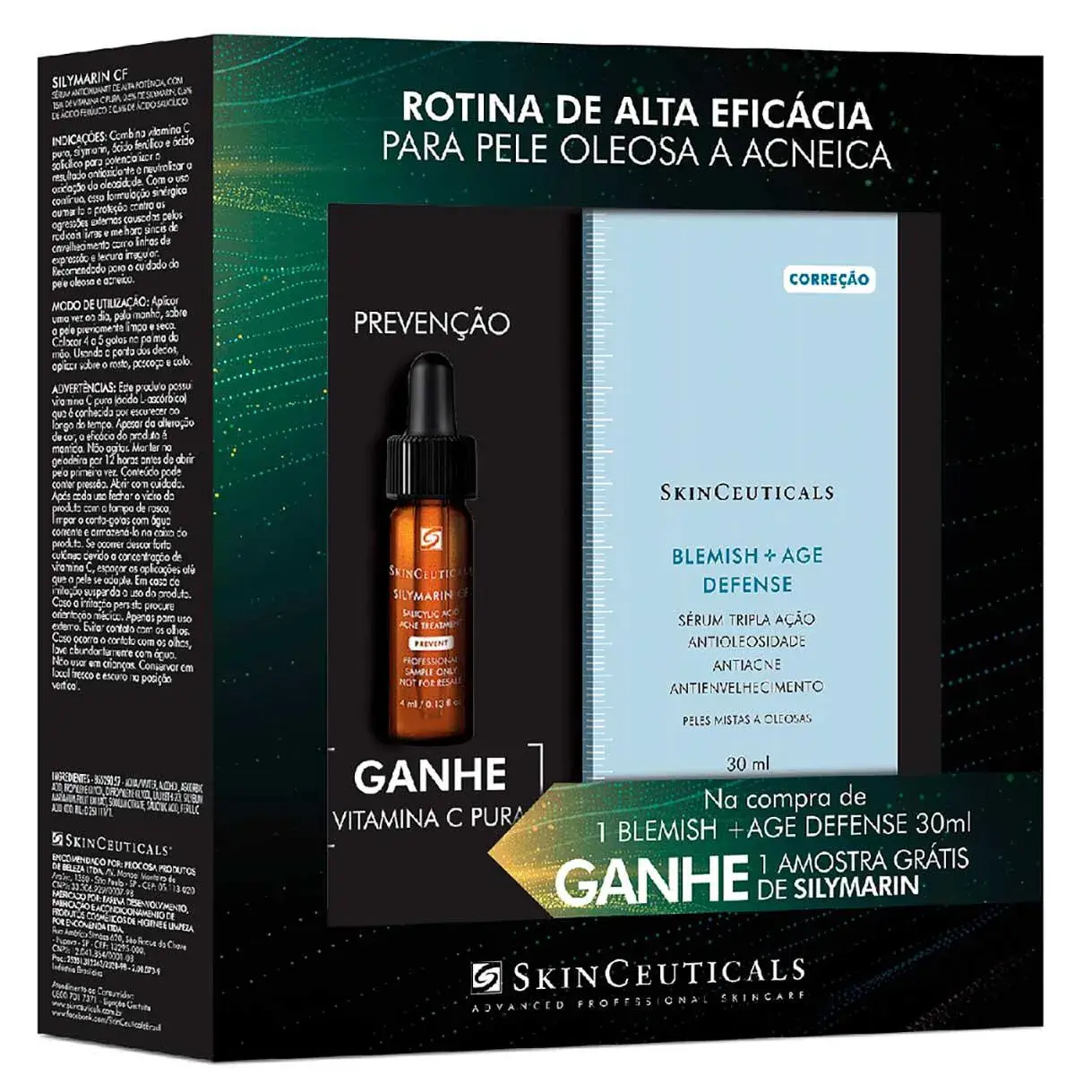 Kit Sérum SkinCeuticals Blemish +Age Defense com 30ml + Silymarin CF com 4ml