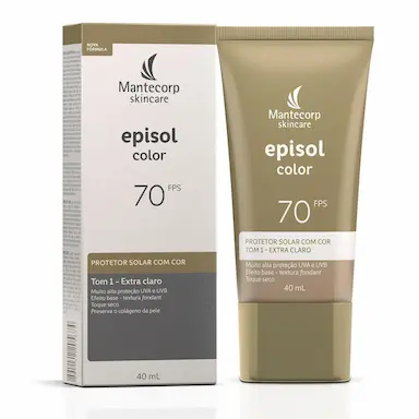 Protetor Solar Facial Episol Color FPS70 Tom 1 Extra Claro com 40ml