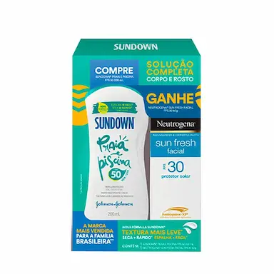 Kit Protetor Solar Corporal Sundown FPS50 com 200ml + Neutrogena Sun Fresh FPS30 com 40g