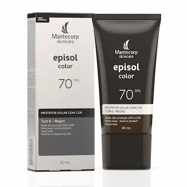 Protetor Solar Facial Episol Color FPS70 Tom 6 Negro com 40ml