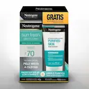 Kit Neutrogena Facial Protetor Solar Sun Fresh Derm Care FPS 70 Sem Cor 40g + Gel de Limpeza Purified Skin 60g