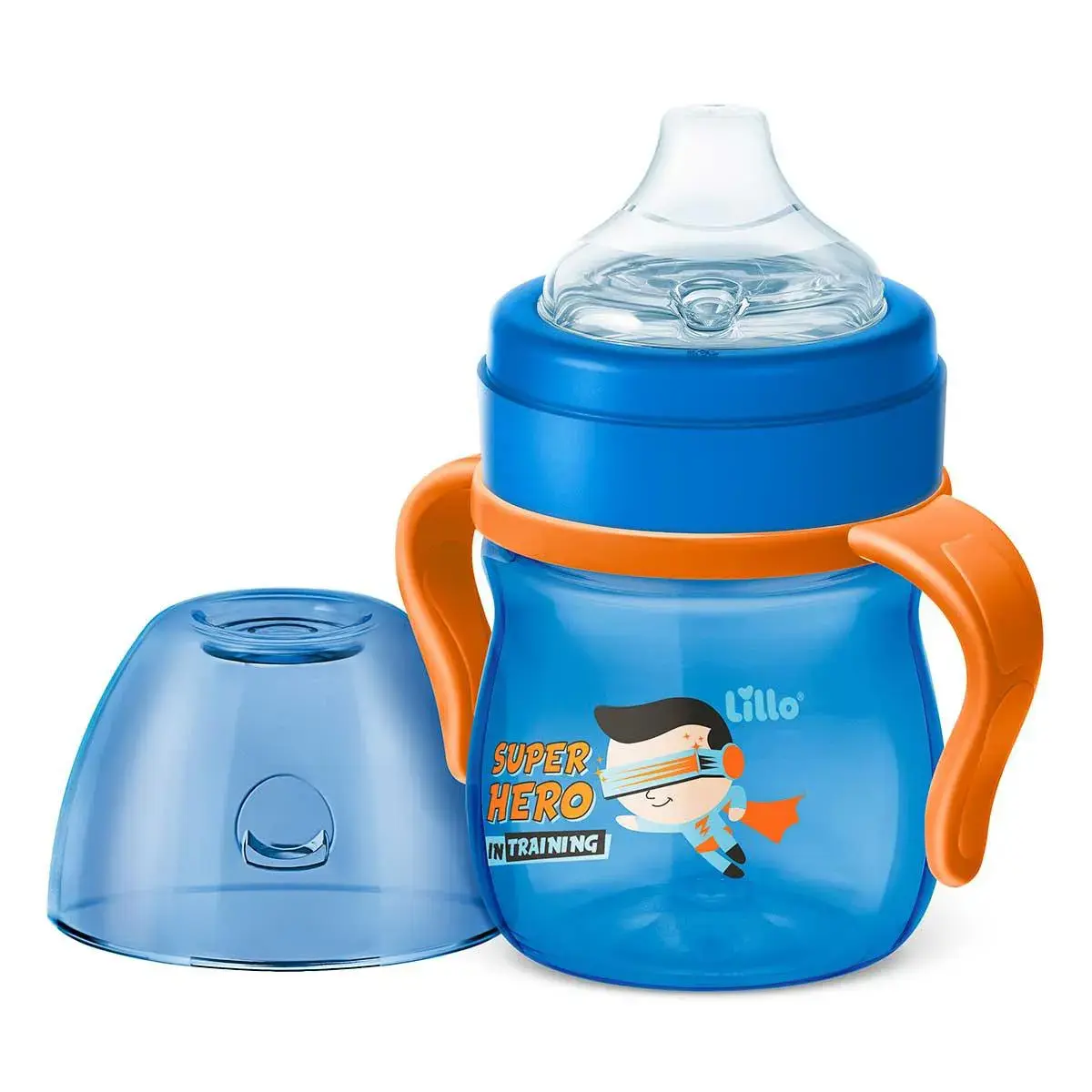 Caneca de Aprendizado Lillo Antivazamento Azul com Alça 150ml