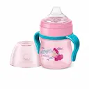 Caneca de Aprendizado Lillo Antivazamento Rosa com Alça 150ml