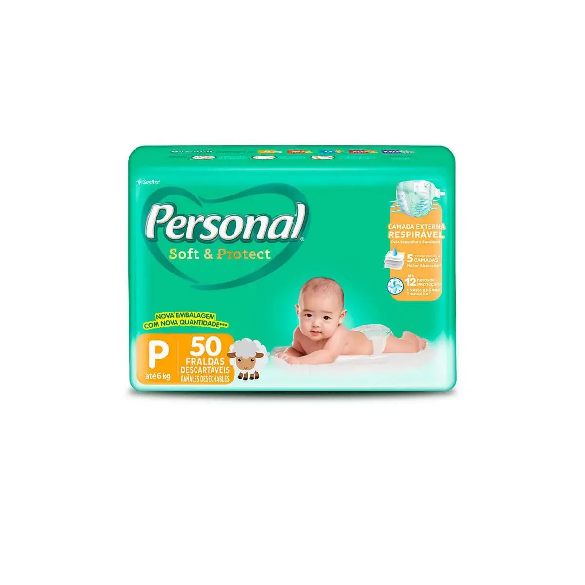 Fralda Personal Soft & Protect P - 50 Unidades