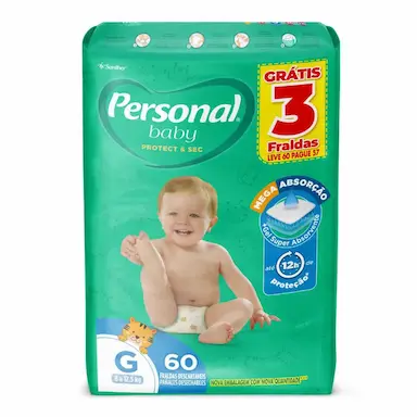 Fralda Personal Baby Protect&Sec G - 60 Unidades