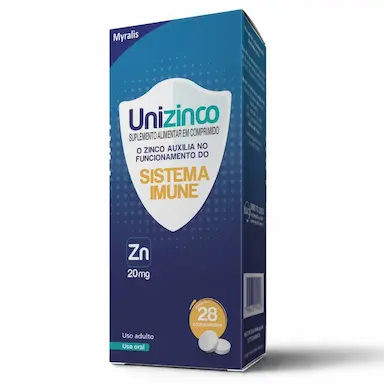 Suplemento Alimentar Unizinco 20mg com 28 Comprimidos