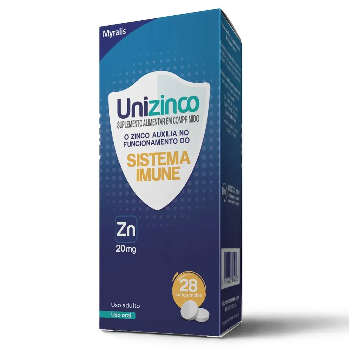 Suplemento Alimentar Unizinco 20mg com 28 Comprimidos