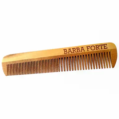 Pente em Madeira Barba Forte PT004 14cm com 1 unidade