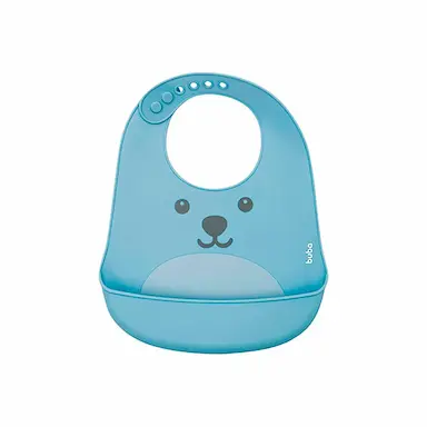 Babador de Silicone com Pega Migalhas Gumy Buba Baby Azul com 1 unidade