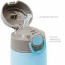 Garrafa Térmica com Canudo Buba Baby Gumy Azul com 400ml