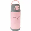 Garrafa Térmica com Canudo Buba Baby Gumy Rosa com 400ml