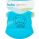 Babador de Silicone com Cinto e Pega Migalhas Buba Azul Leãozinho com 1 unidade