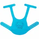 Babador de Silicone com Cinto e Pega Migalhas Buba Azul Leãozinho com 1 unidade