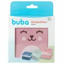 Kit Potes Buba Baby Gumy Coloridos com 3 unidades