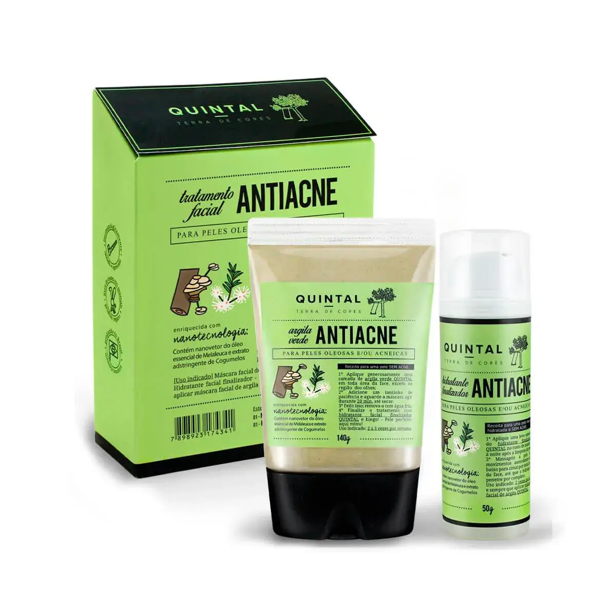 Kit Tratamento Facial Antiacne Quintal Terra de Cores com 1 Unidade