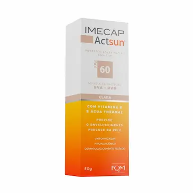 Protetor Solar Imecap Actsun FPS60 Pele Clara com 50g