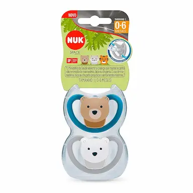 Chupeta NUK Space Boy Tamanho 1 para 0 a 6 meses com 2 unidades