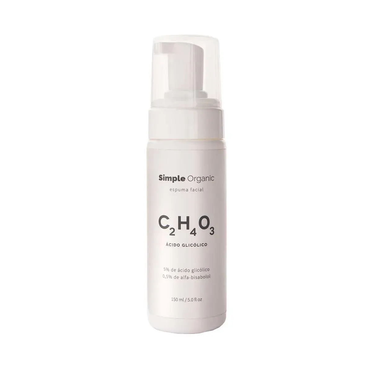 Espuma de Limpeza Facial Simple Organic Ácido Glicólico com 150ml