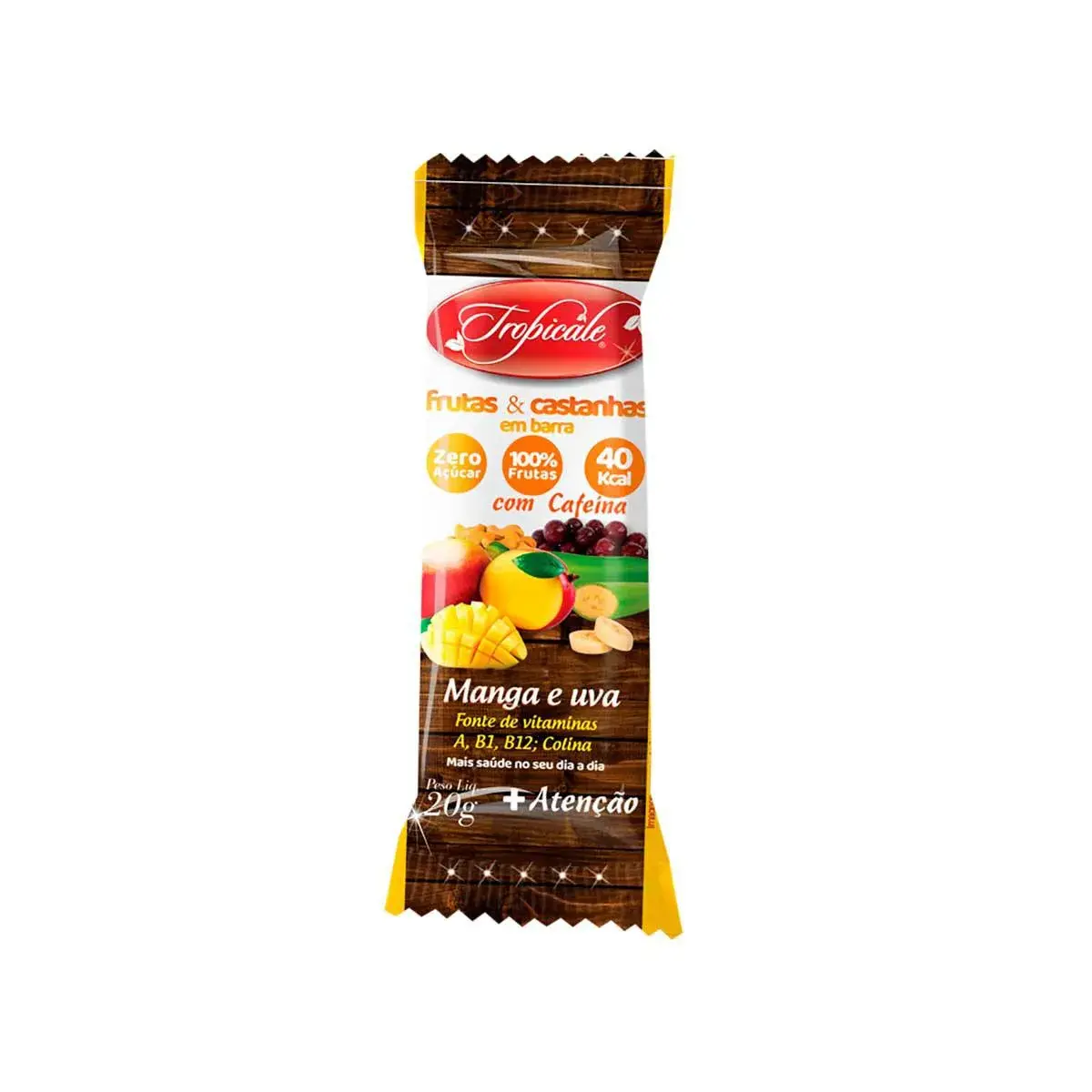 Barra de Frutas Biofun Tropicale Sabor Manga e Uva com 20g