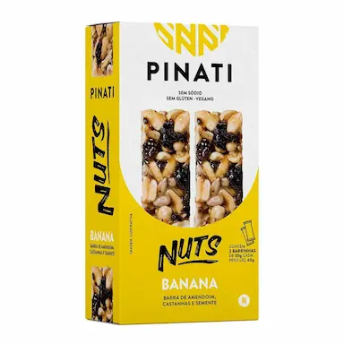 Barra de Amendoim, Castanhas e Semente Pinati Nuts Banana com 2 Unidades