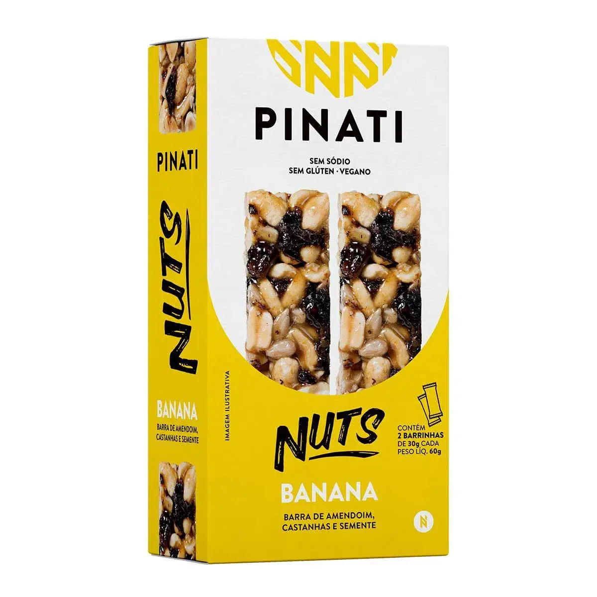 Barra de Amendoim, Castanhas e Semente Pinati Nuts Banana com 2 Unidades