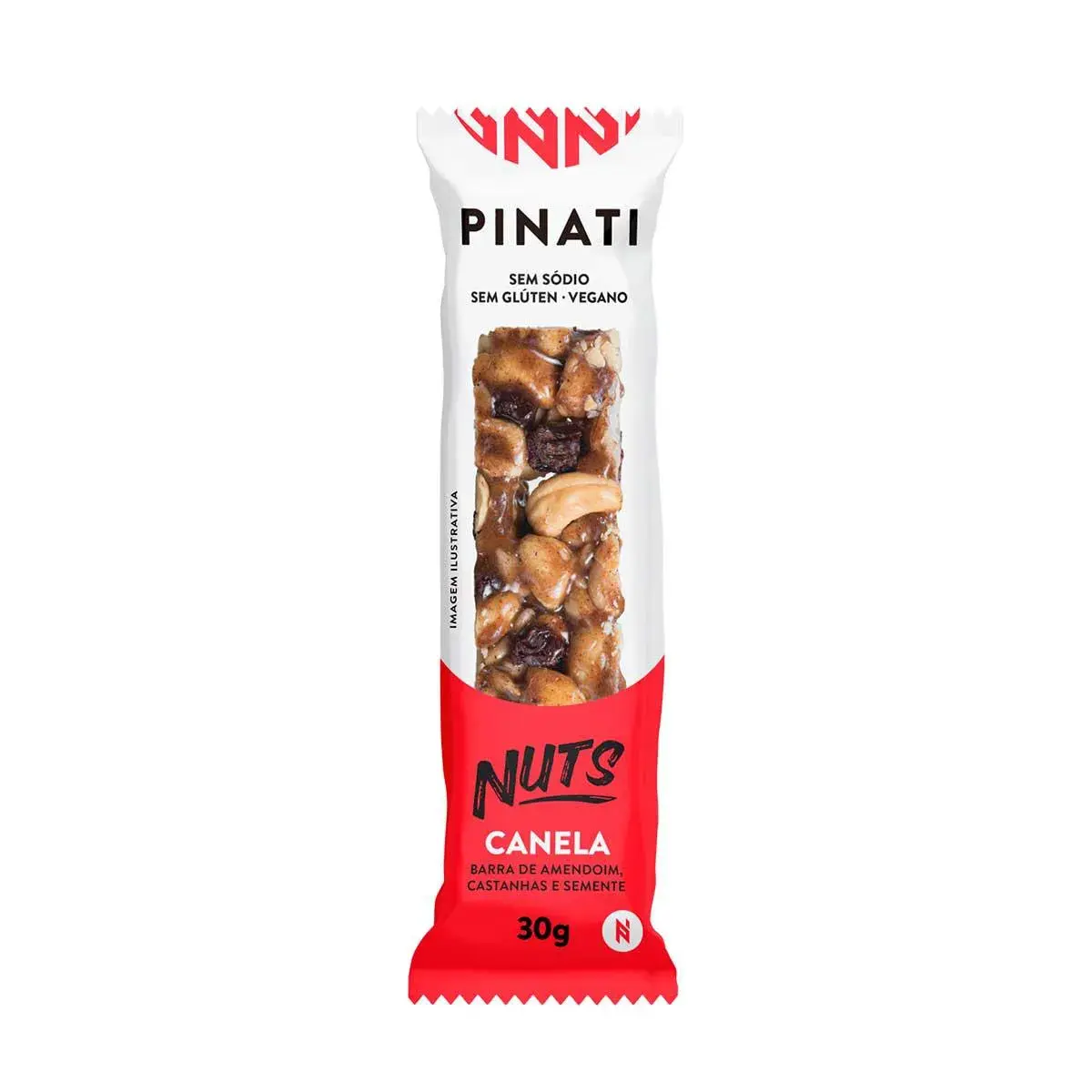 Barra de Amendoim, Castanha e Semente Pinati Nuts Canela com 30g