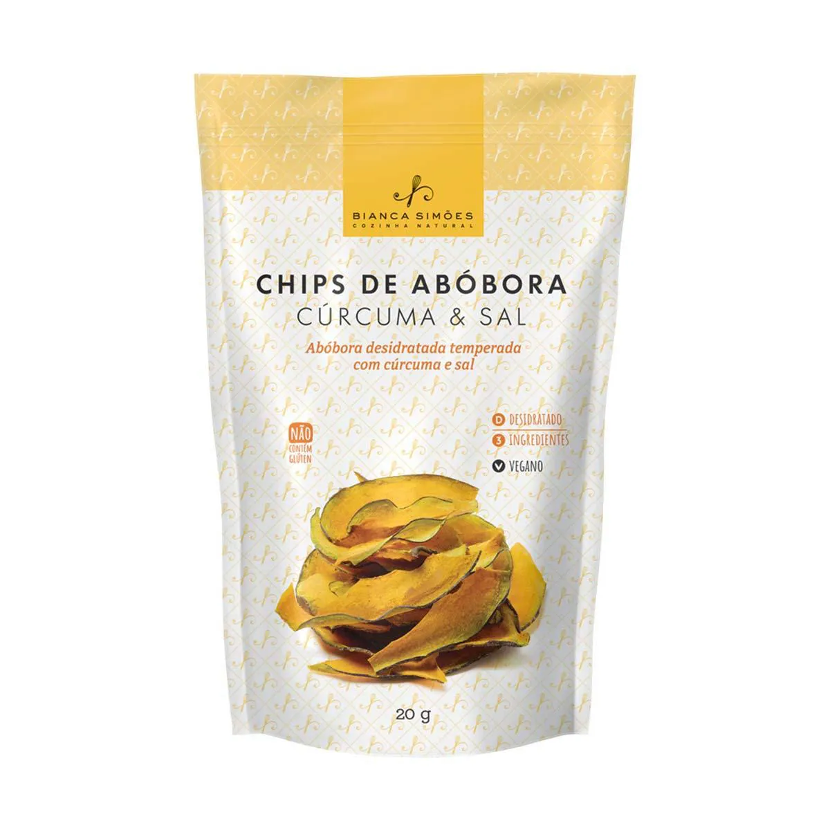 Chips Bianca Simões de Abóbora, Cúrcuma & Sal com 20g